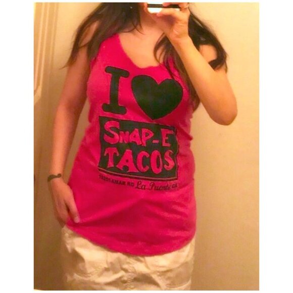 Authentic Women's Snap-E Tacos La Puente Black Tank Top - Picture 3 of 6